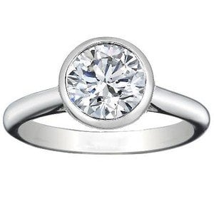 Bezel set engagement ring settings