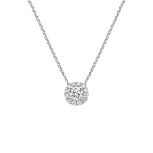 4.00 Ct  Round Cut D/VVS1 Solitaire Halo Pendant Necklace In 14K White Gold Over 