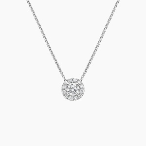 18kt white gold mini pavé diamond link necklace