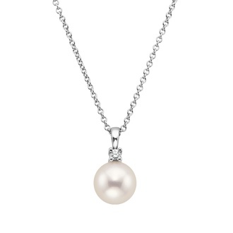 Premium Akoya Cultured Pearl and Diamond Pendant (8mm)