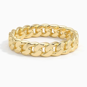  Elegant jewel box Women Chain ring in solid Gold 9k