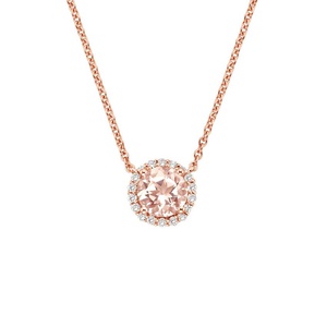 morganite diamond pendant