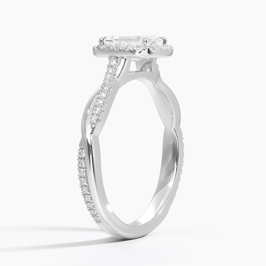 Twist Halo Engagement Ring Twisted Vine Halo Brilliant Earth