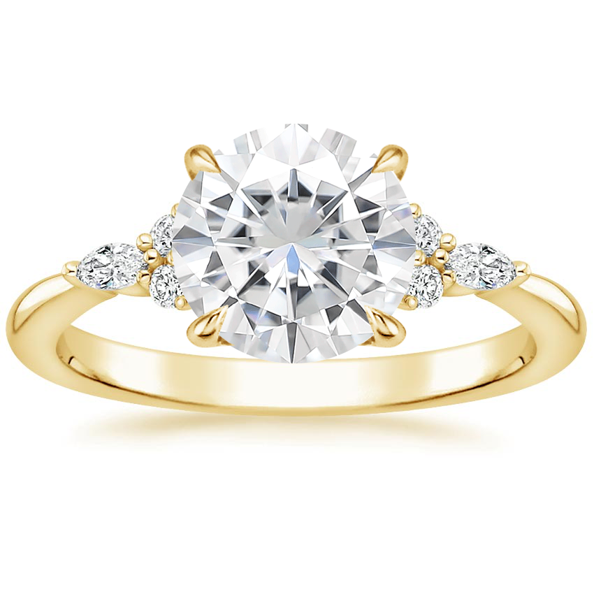Moissanite Nadia Diamond Ring in 18K Yellow Gold