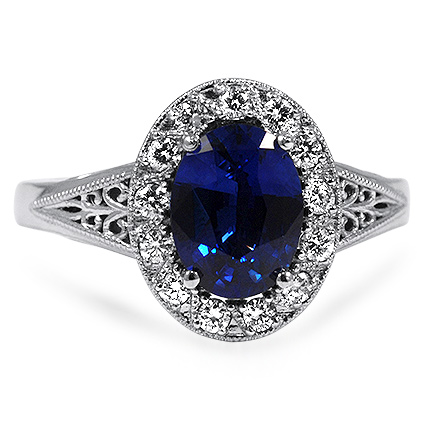 Custom Ornate Filigree Halo Ring