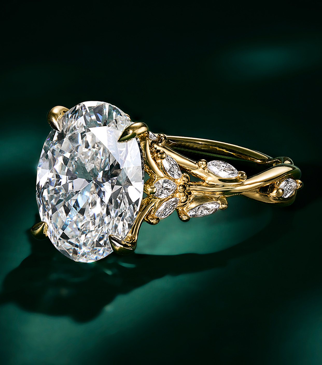 Yellow gold diamond engagement ring from the Secret Garden Collection