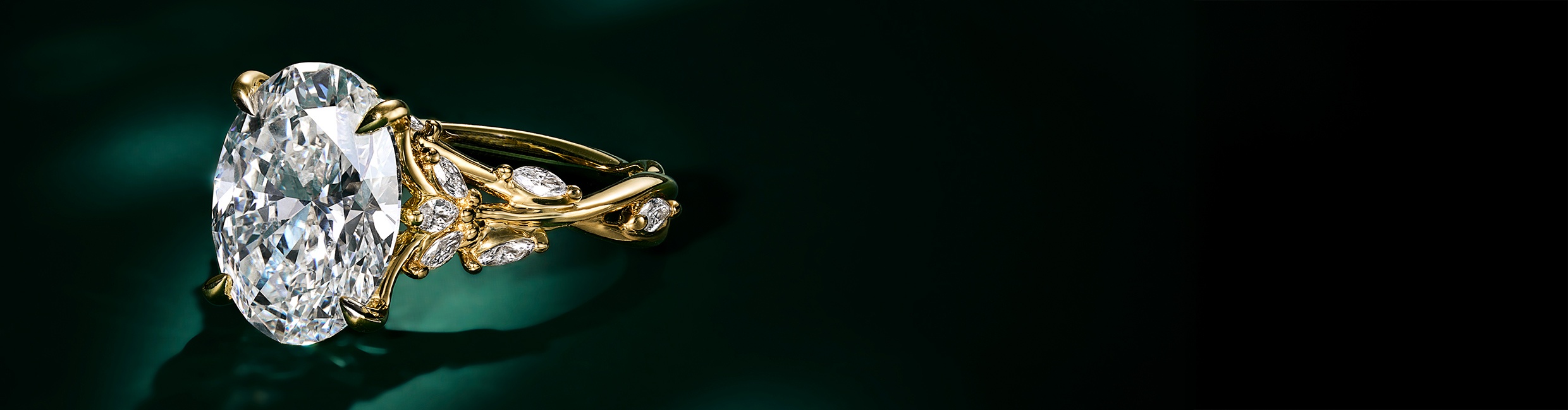 Yellow gold diamond engagement ring from the Secret Garden Collection