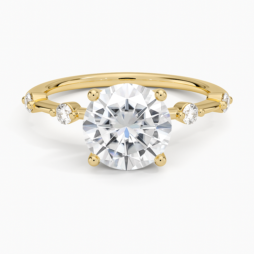 Moissanite Aimee Diamond Ring in 18K Yellow Gold