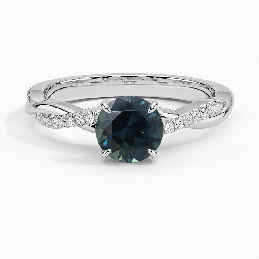 Sapphire Petite Twisted Vine Diamond Ring (1/8 ct. tw.) in 18K White Gold