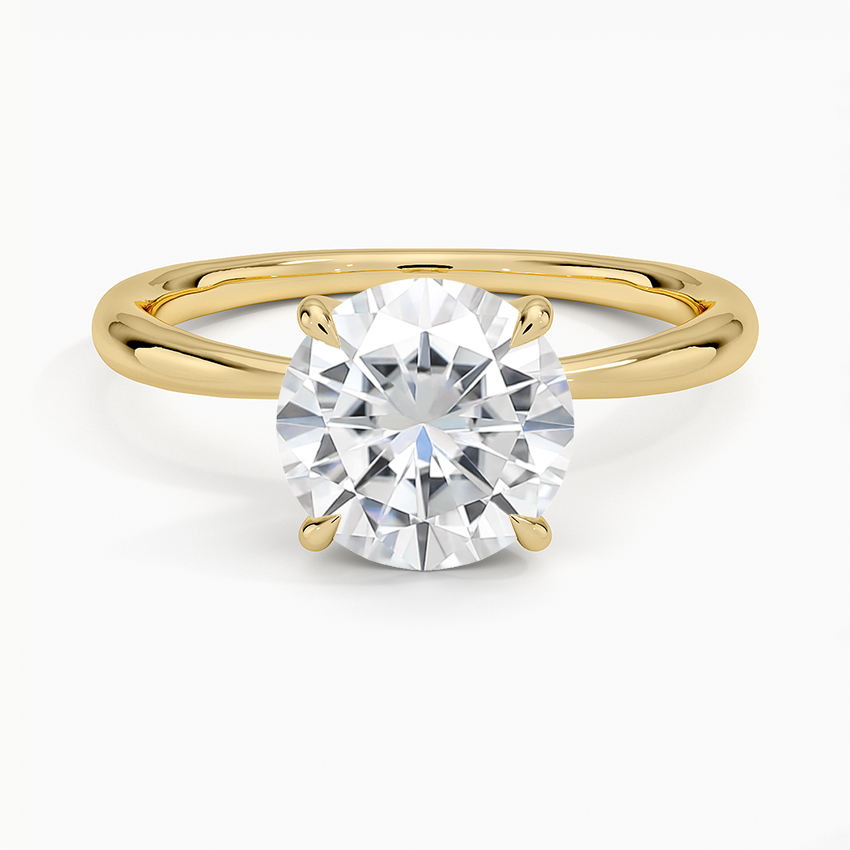 Moissanite 2mm Freesia Solitaire Ring in 18K Yellow Gold
