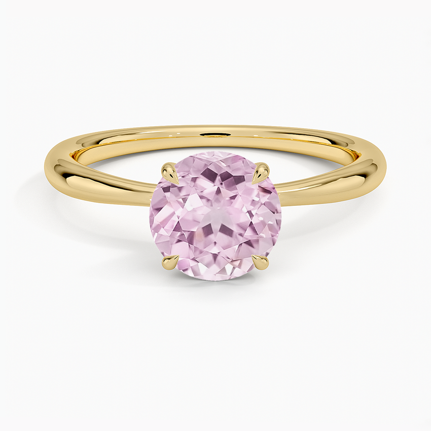 Lab Grown Sapphire 2mm Freesia Solitaire Ring in 18K Yellow Gold