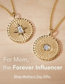 Gold, diamond medallion necklaces, perfect for Mother's Day gifting.