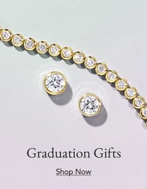 Assortment of gold, bezel, diamond fine jewelry, perfect for Graduation gifting.