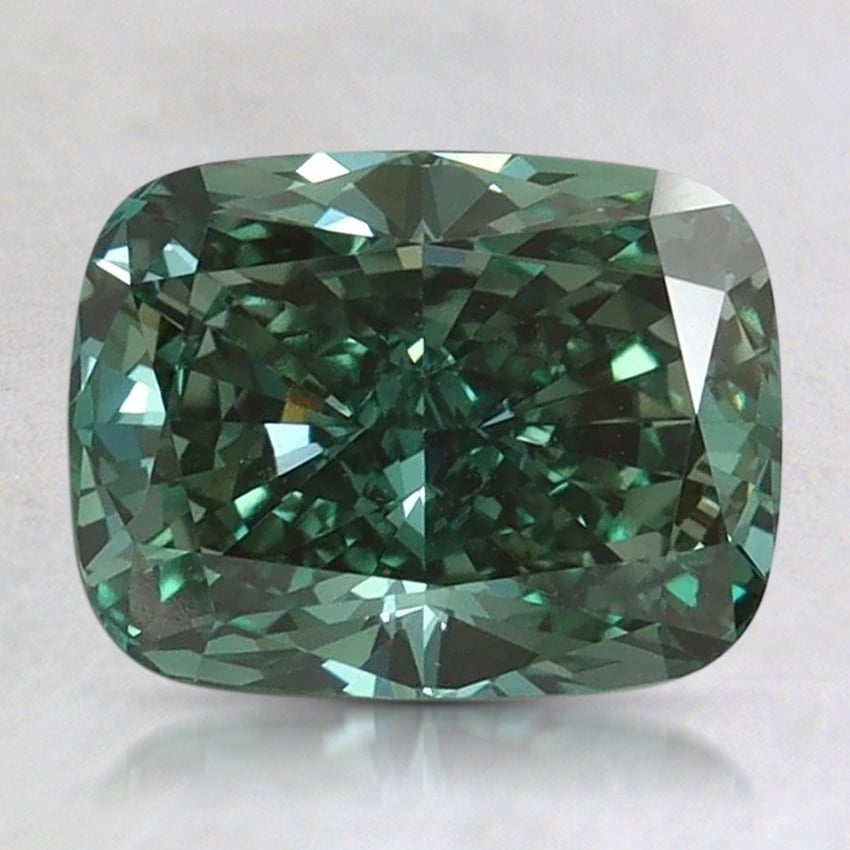 2.01 Ct. Fancy Vivid Pacific Green Cushion Lab Grown Diamond