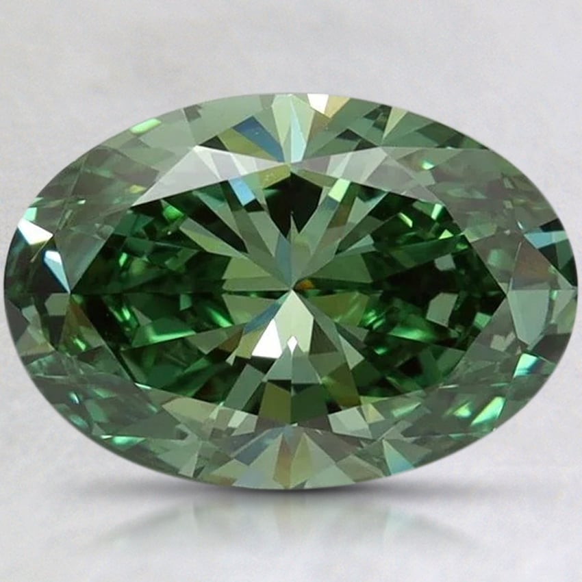 2.18 Ct. Fancy Vivid Pacific Green Oval Lab Grown Diamond