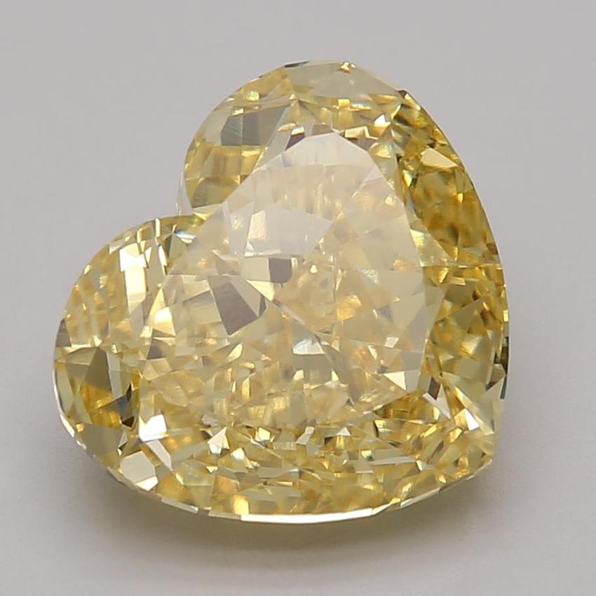 6.04 Ct. Fancy Vivid Yellow Heart Lab Grown Diamond