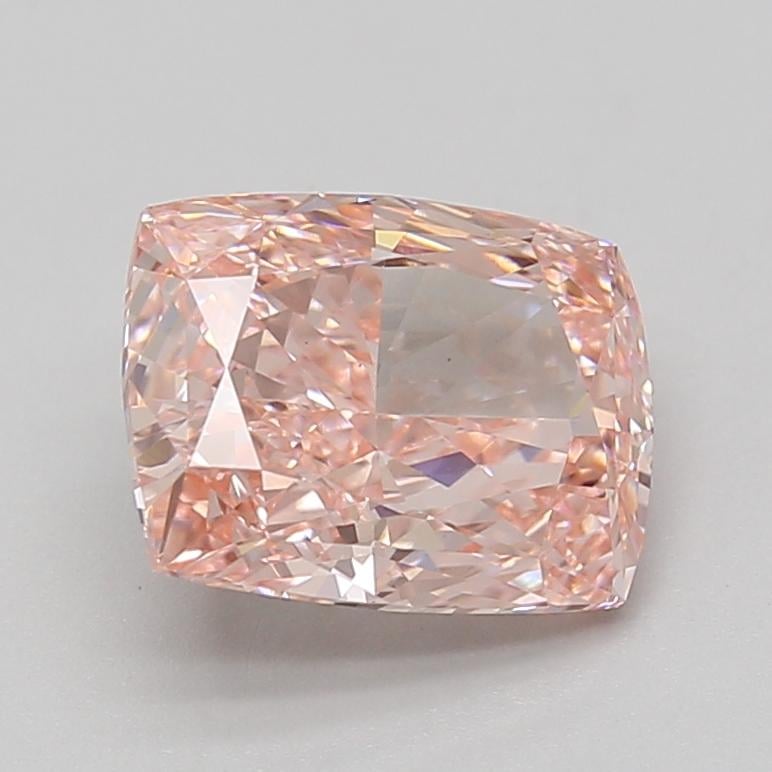 3.06 Ct. Fancy Vivid Pink Cushion Lab Grown Diamond