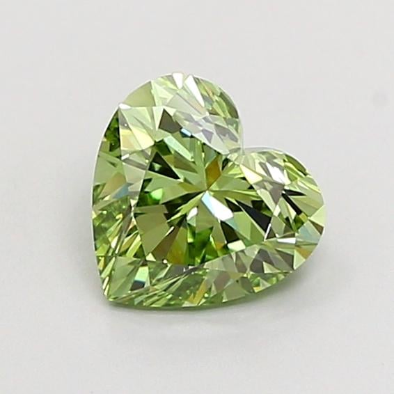 1.01 Ct. Fancy Vivid Green Heart Lab Grown Diamond