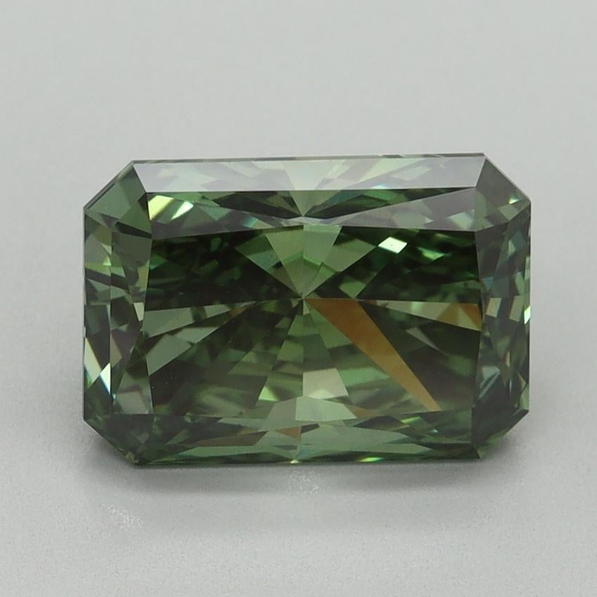 3.11 Ct. Fancy Vivid Green Radiant Lab Grown Diamond