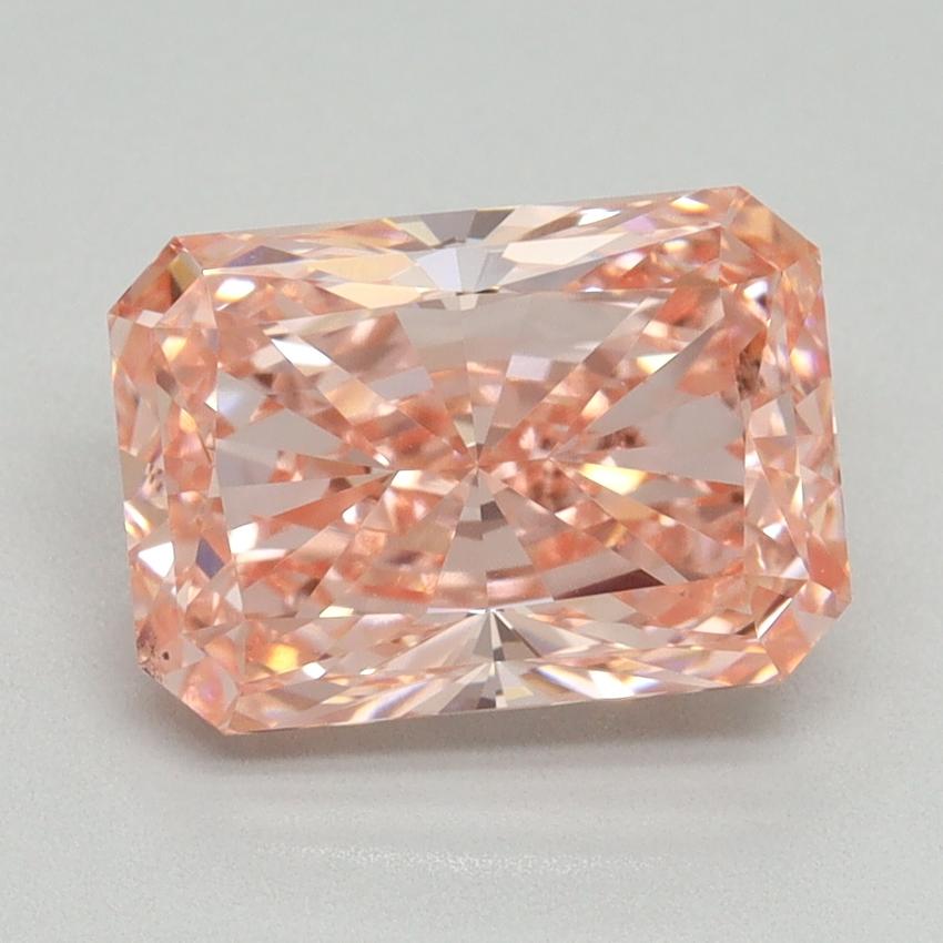 3.07 Ct. Fancy Vivid Pink Radiant Lab Grown Diamond