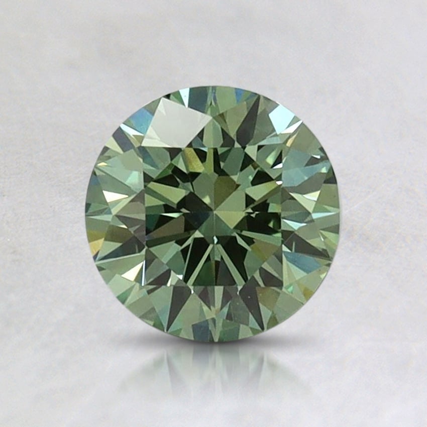 0.85 Ct. Fancy Vivid Pacific Green Round Lab Grown Diamond