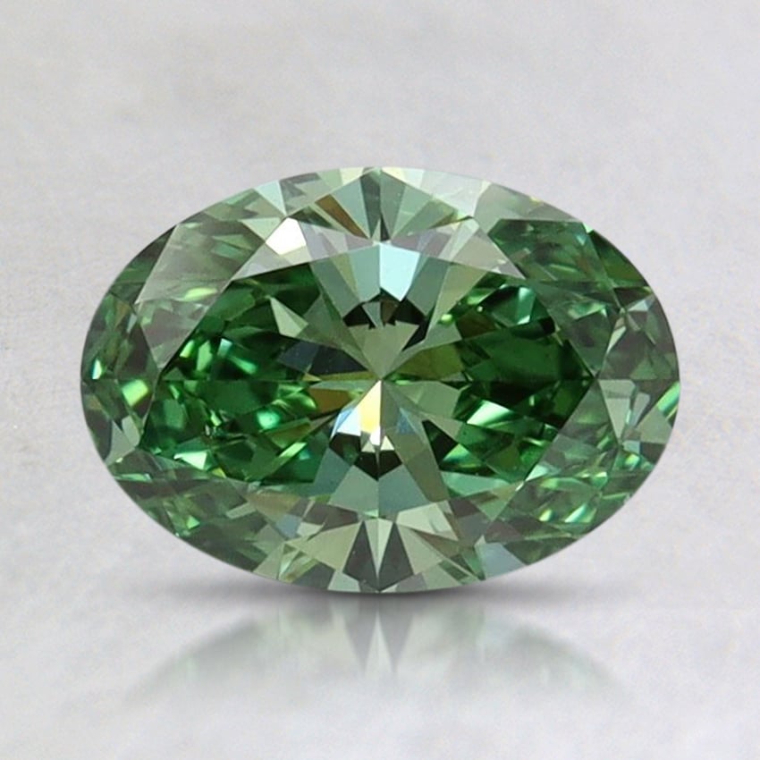 0.91 Ct. Fancy Vivid Pacific Green Oval Lab Grown Diamond