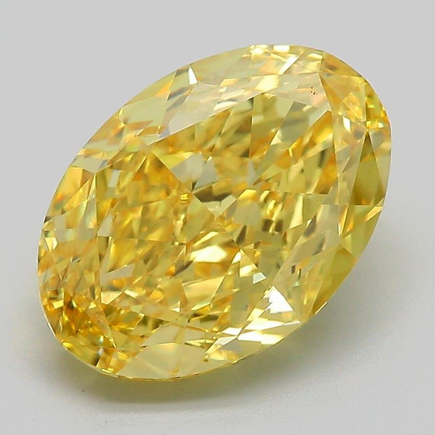 4.99 Ct. Fancy Vivid Yellow Oval Lab Grown Diamond