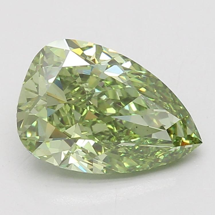 3.08 Ct. Fancy Vivid Green Pear Lab Grown Diamond
