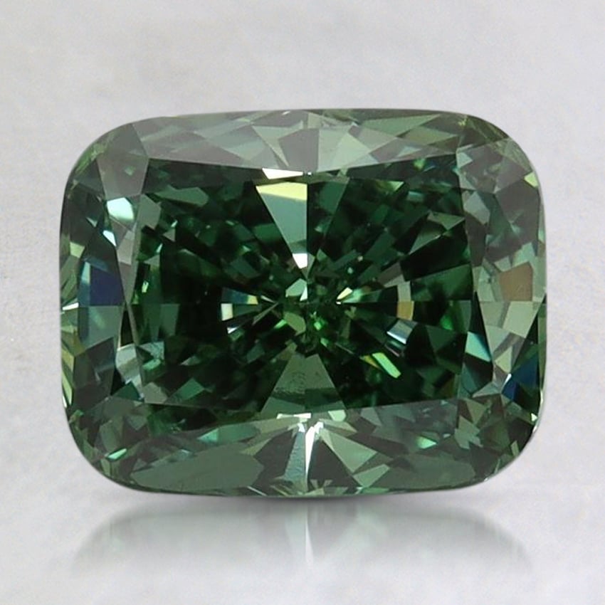 2.01 Ct. Fancy Vivid Pacific Green Cushion Lab Grown Diamond