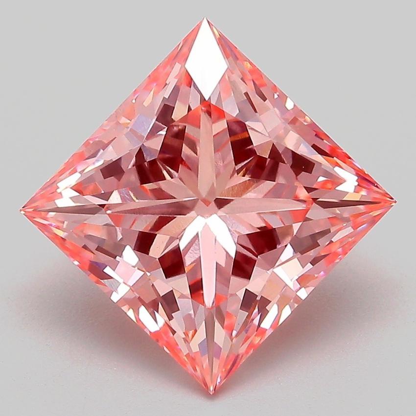 5.04 Ct. Fancy Vivid Pink Princess Lab Grown Diamond