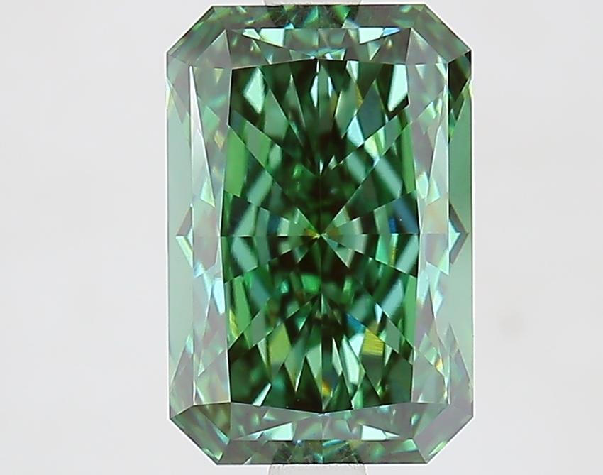 2.83 Ct. Fancy Vivid Green Radiant Lab Grown Diamond