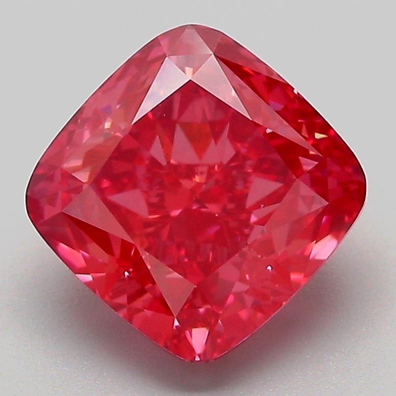3.13 Ct. Fancy Vivid Pink Cushion Lab Grown Diamond