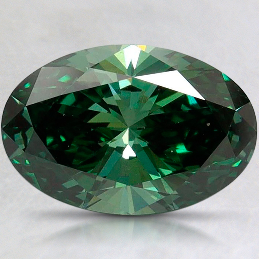 2.1 Ct. Fancy Vivid Pacific Green Oval Lab Grown Diamond