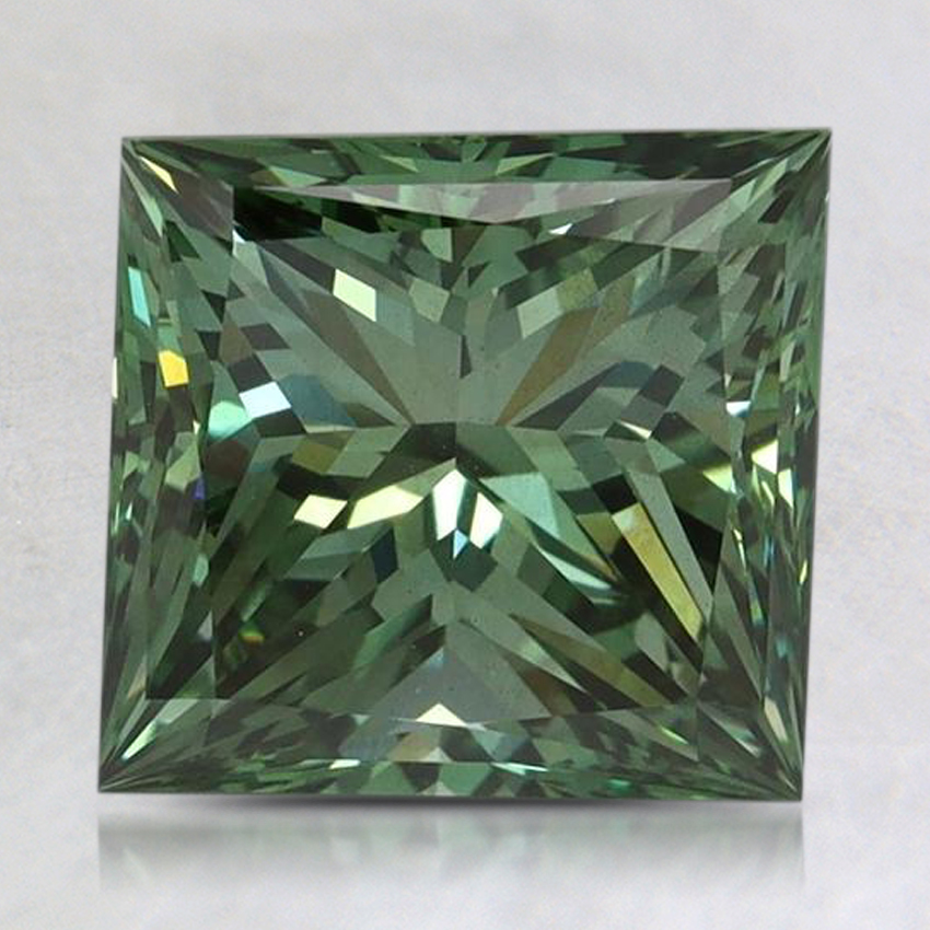 2.96 Ct. Fancy Vivid Pacific Green Princess Lab Grown Diamond