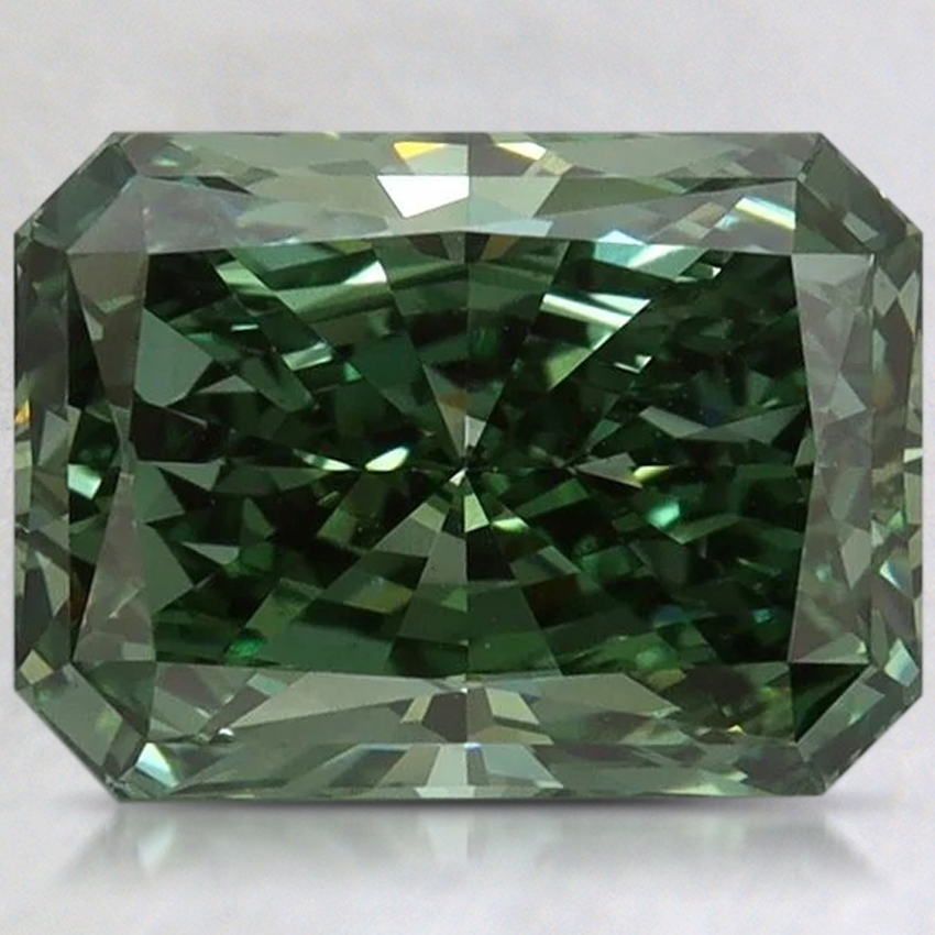 3.06 Ct. Fancy Vivid Pacific Green Radiant Lab Grown Diamond