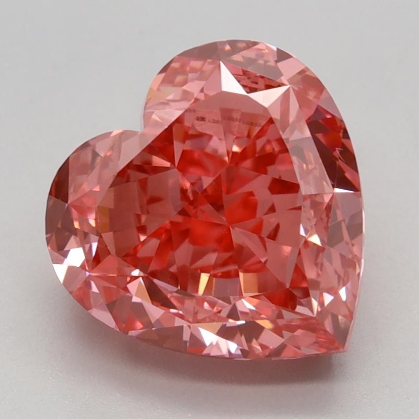 3.02 Ct. Fancy Vivid  Pink Heart Lab Grown Diamond