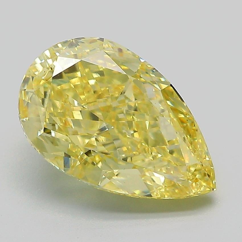 3.79 Ct. Fancy Intense Yellow Pear Lab Grown Diamond
