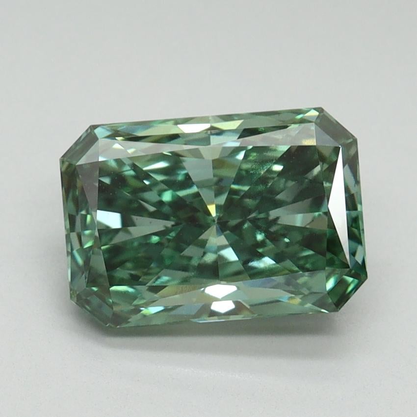 2.15 Ct. Fancy Vivid Green Radiant Lab Grown Diamond