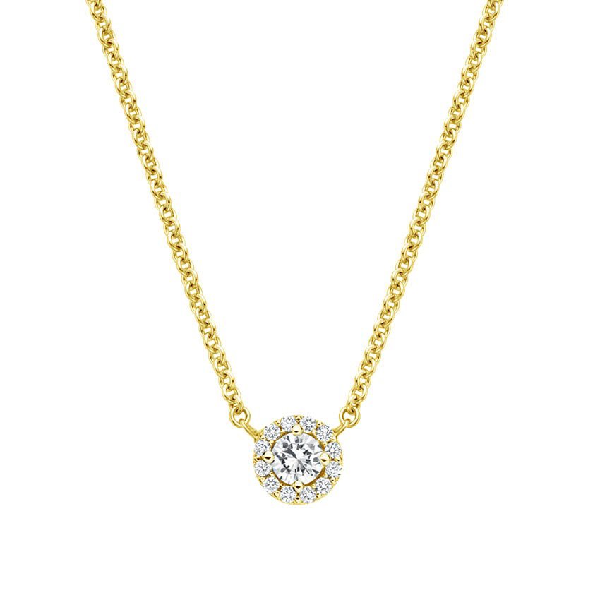 Diamond Halo Necklace Brilliant Earth