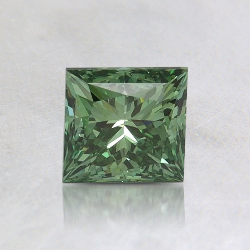 0.91 Ct. Fancy Vivid Pacific Green Princess Lab Grown Diamond
