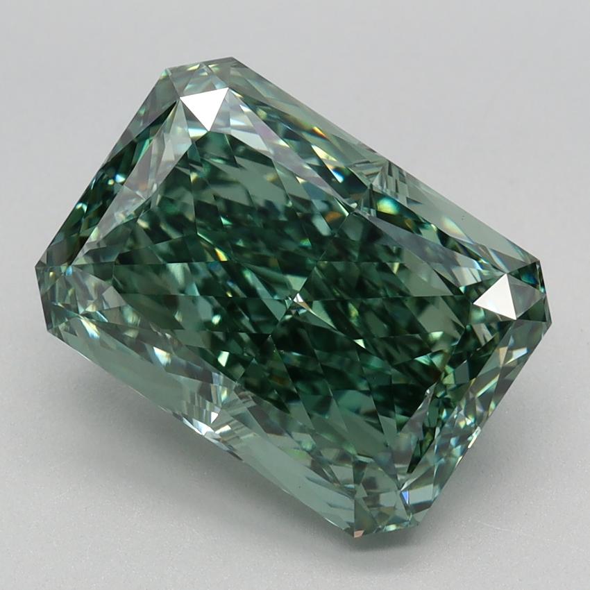 4.62 Ct. Fancy Vivid Green Radiant Lab Grown Diamond