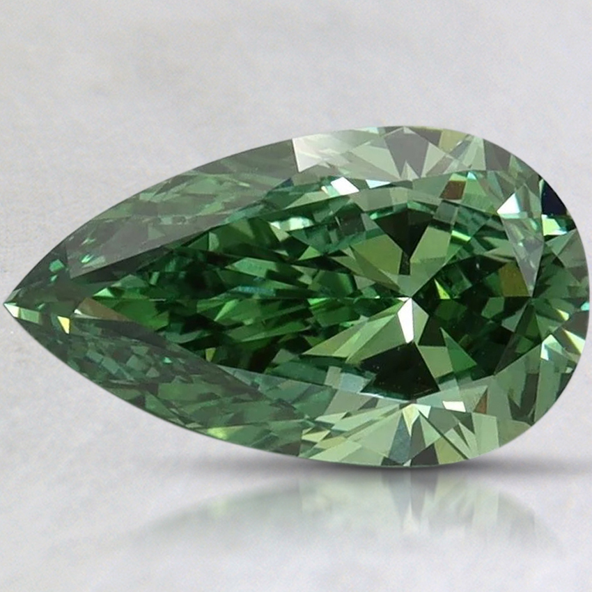 1.66 Ct. Fancy Vivid Pacific Green Pear Lab Grown Diamond