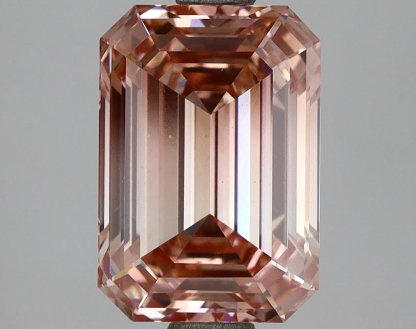 3.03 Ct. Fancy Vivid Brownish Pink Emerald Lab Grown Diamond
