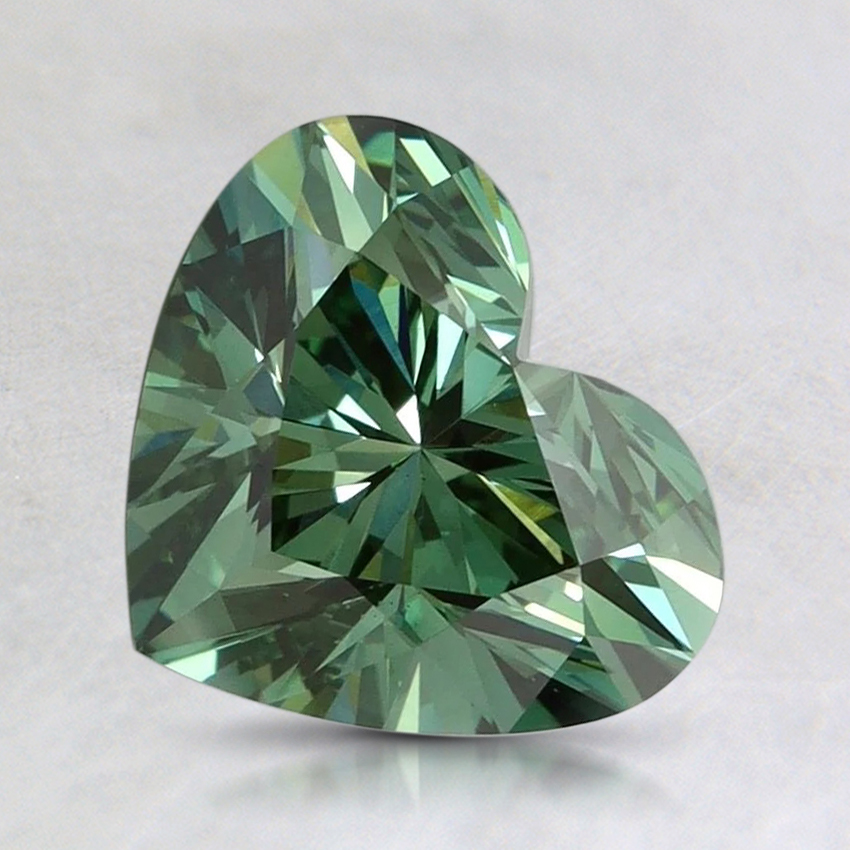 2.57 Ct. Fancy Vivid Pacific Green Heart Lab Grown Diamond
