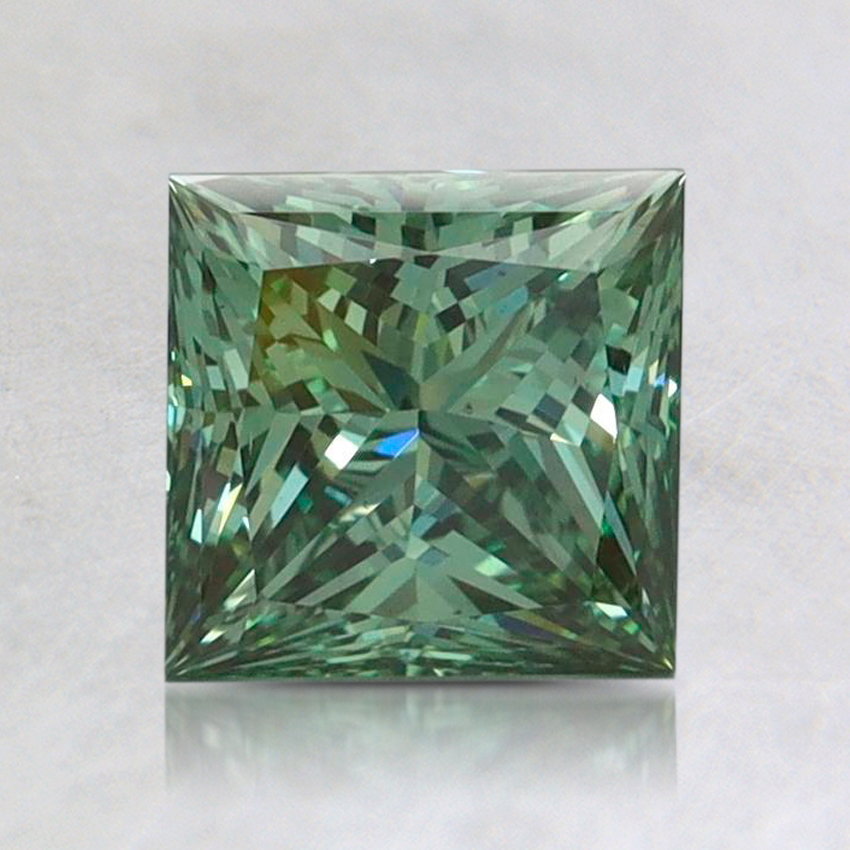 1.3 Ct. Fancy Vivid Pacific Green Princess Lab Grown Diamond