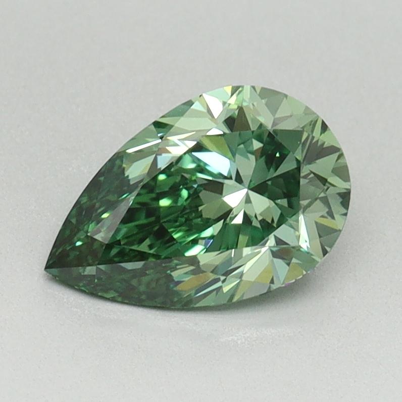 1.02 Ct. Fancy Vivid Green Pear Lab Grown Diamond