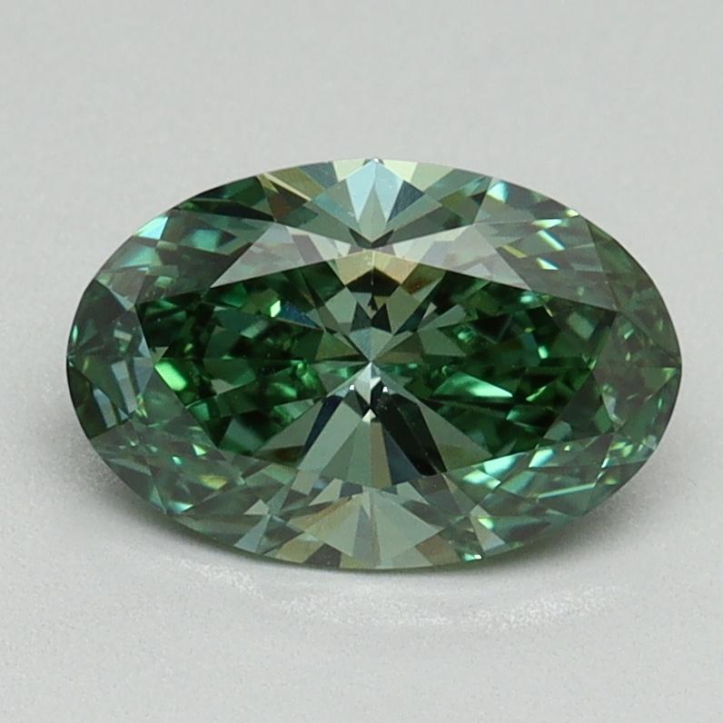 1.24 Ct. Fancy Vivid Green Oval Lab Grown Diamond