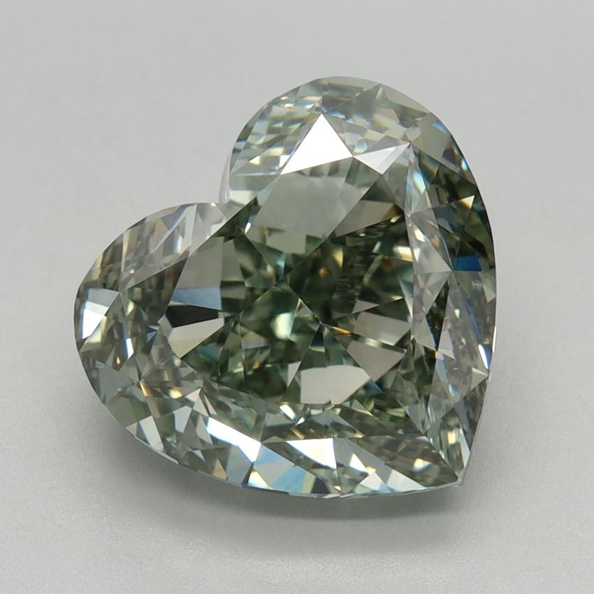 3.26 Ct. Fancy Intense Green Heart Lab Grown Diamond