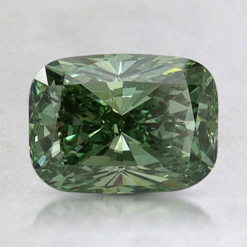 1.5 Ct. Fancy Vivid Pacific Green Cushion Lab Grown Diamond