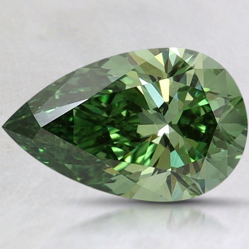 1.60 Ct. Fancy Vivid Pacific Green Pear Lab Grown Diamond